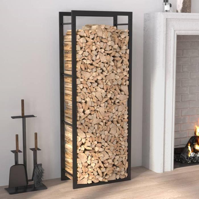 VidaXL Portant de bois de chauffage Noir mat 50x28x132 cm Acier 350306