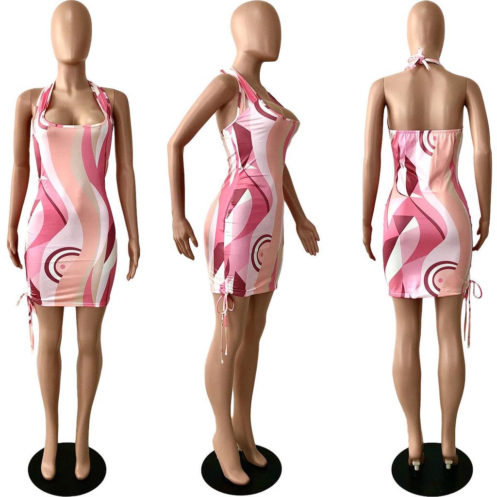 Y1650 Sexy Backless Sleeveless Suspender Dress for Women