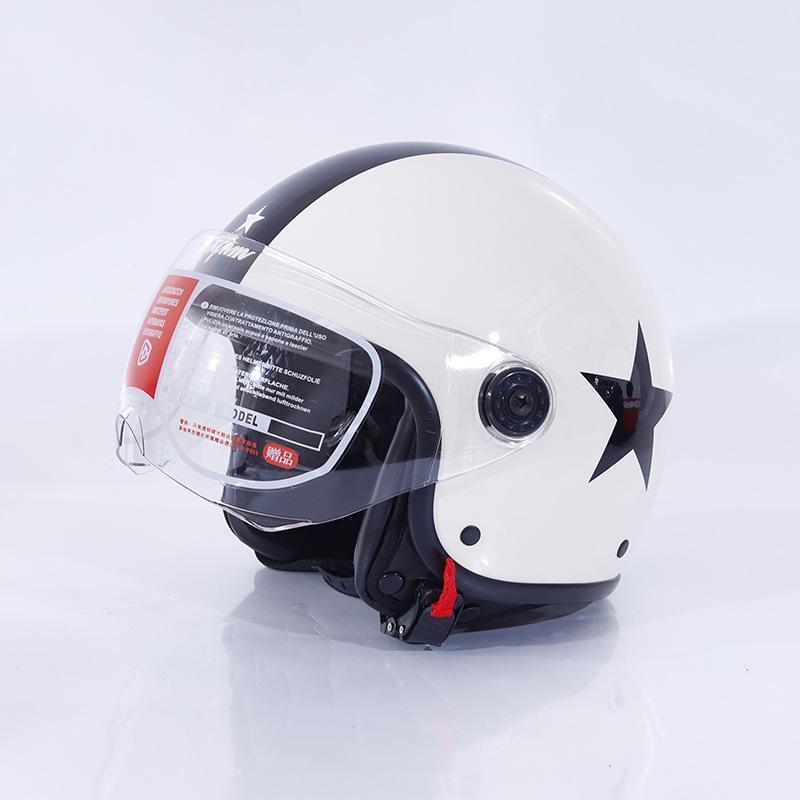 Retro Half-Face Motorcycle Helmet for Men & Women