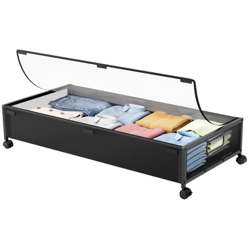 2PCS wheeled bed storage small push lathe shoe storage bedroom storage box sorting rack large capacity bed storage 9790₽