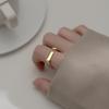 S925 Silver Geometric Open Rectangle Ring for Women - Japanese & Korean-Inspired Minimalist Design