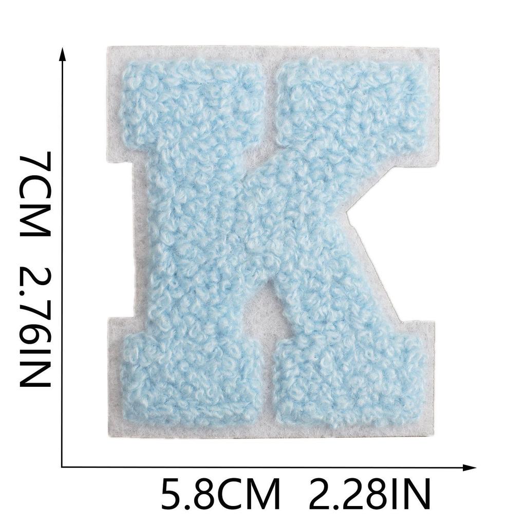 Roaring Sky 7cm Light Blue Chenille Embroidery Patch for Bags and Decor