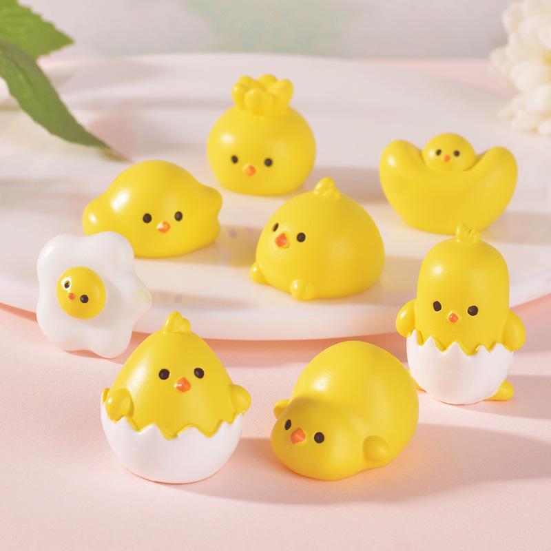 Micro-landscape Creative Cute Eggshell Chicken, Fried Egg Chicken, Diy Handmade Hairpin Decoration, Doll House, Mini Ornaments