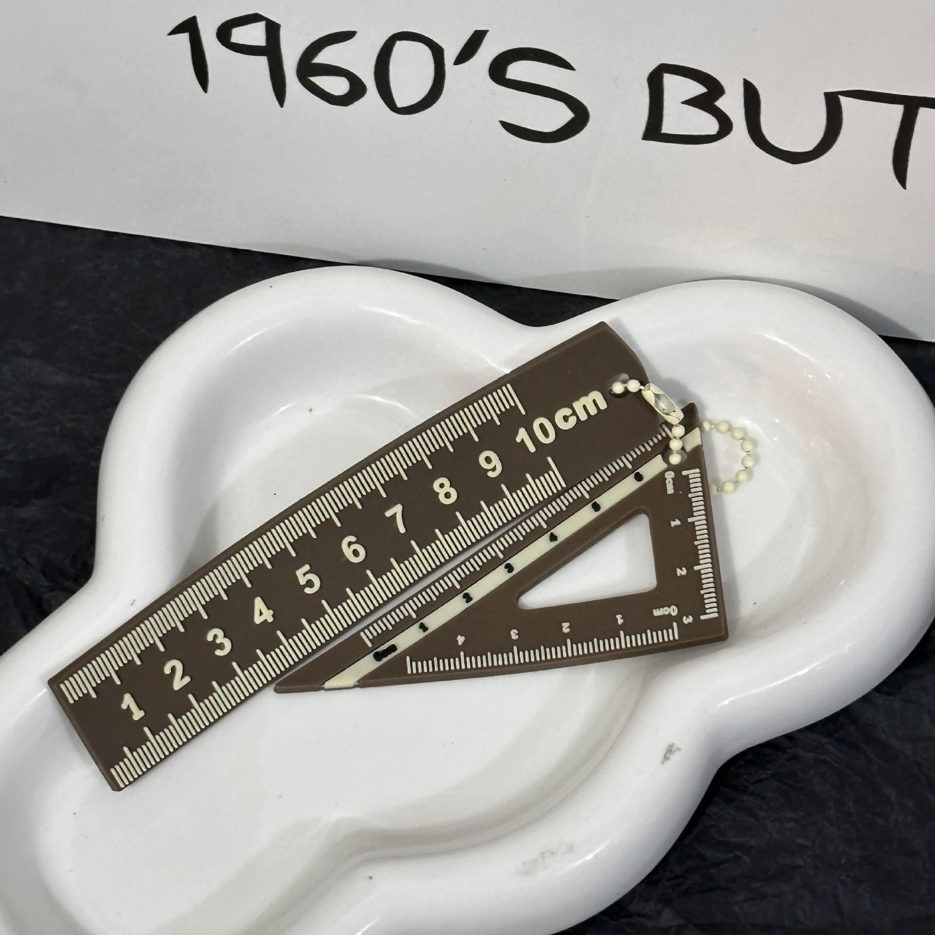Exquisite Mini PVC Ruler Keychain Pendant - Trendy Women s Bag Ornament