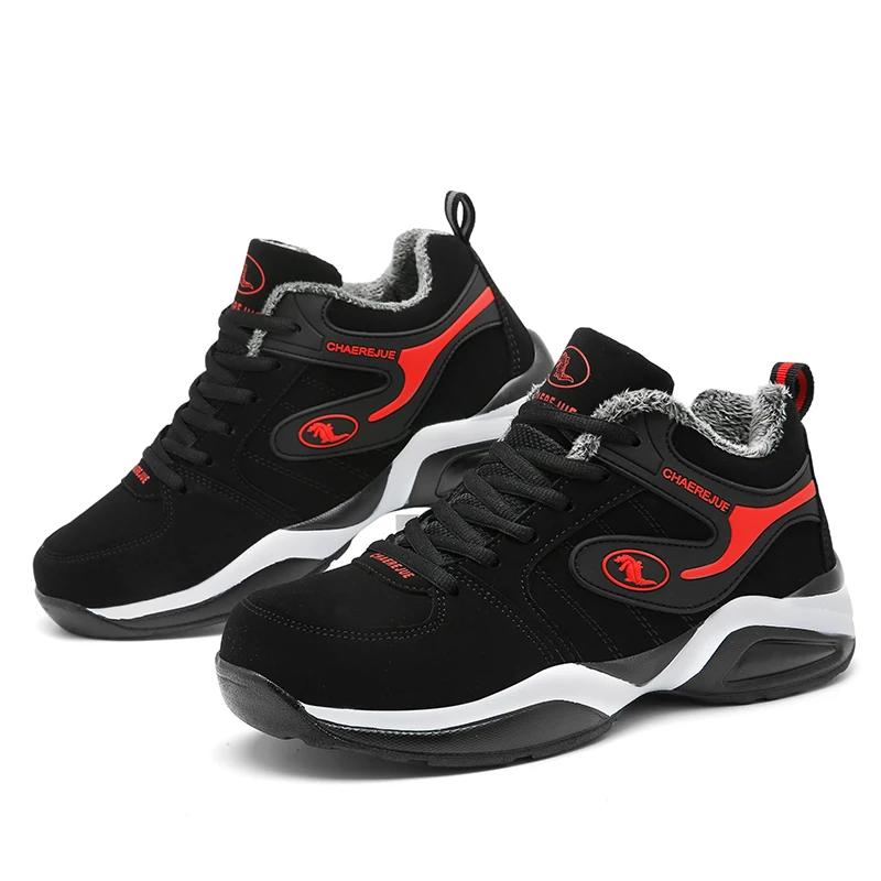 

Модные зимние сноубутсы для улицы Мужская рабочая обувь с мехом Теплые ботильоны для улицы Нескользящие Мужские хлопковые ботинки Мужские водонепроницаемые сноубутсы 10.5 красный