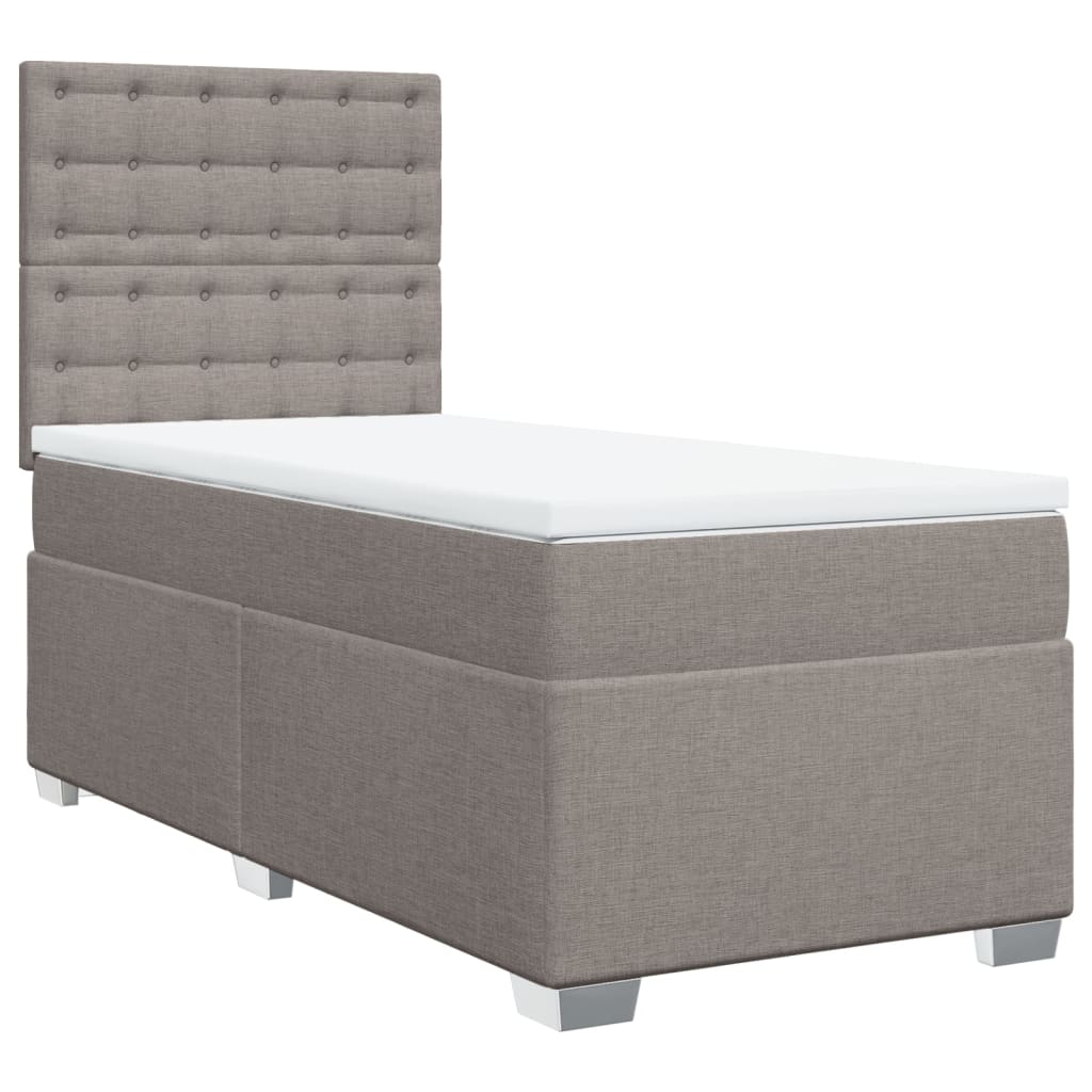 Vidaxl Letto Continentale Con Materasso, Taupe, Tessuto, 90X200 Cm