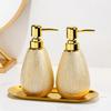 Nordic Hand Sanitizer Dispenser for Liquid Soap Golden Ceramic Liquid Soap Dispenser Body Wash Refill Bottle Bathroom Accessorie