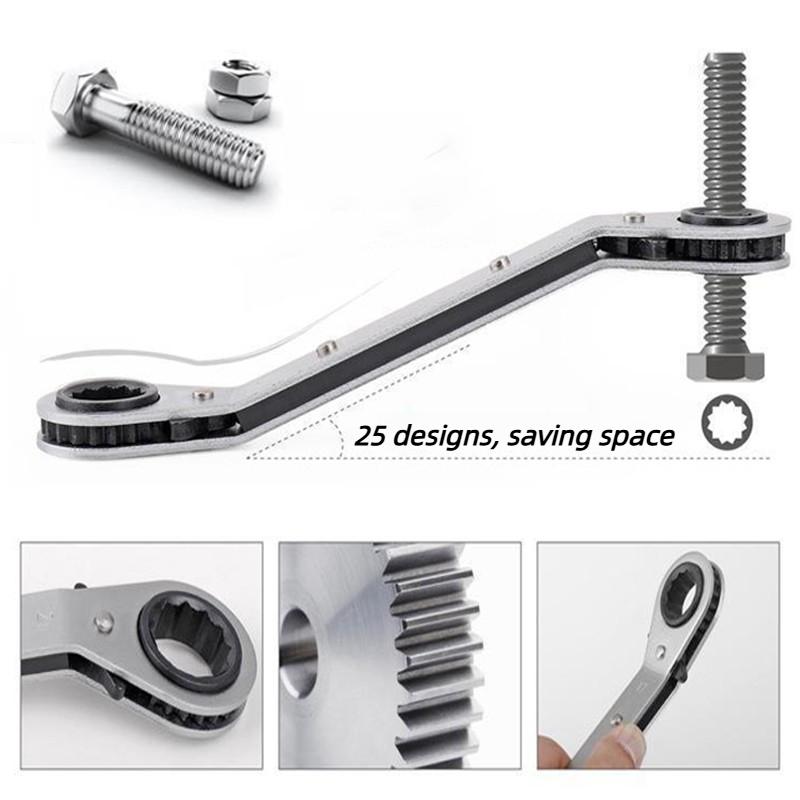 Two Way Multifunctional Wrench Ratchet Wrench Mechanical Workshop Hand Wrenches Professional Mechanic Work Wrenches Double Ended