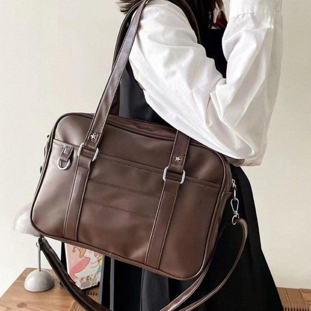 PU Leather JK Uniform Bag Korean Style School Handbag Cute Preppy Style Shoulder Bag  Girls/Female