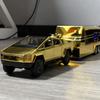 1/32 Goldener Tesla Cybertruck Geländewagen Pickup LKW Legierung Metall Druckguss Modellauto Perfektes Weihnachtsgeschenk Junge & Geeignet für Sammlerstücke