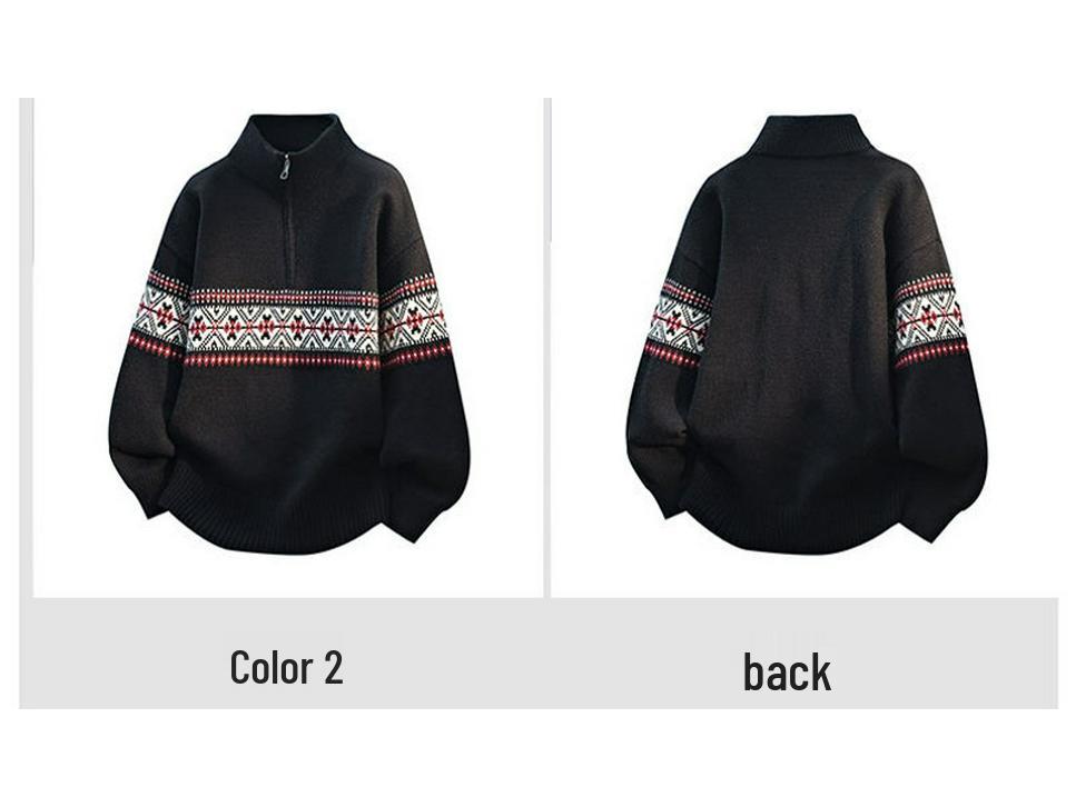 Pull en tricot pour homme à col semi-haut Hiver 2025