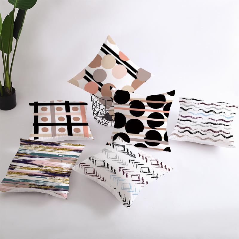 Nordisch Ins Kissen Polka Dot Geometrischer Streifen Kissenbezug Quadratische Heimtextilien
