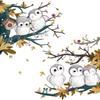 New 30*90*2Pcs Cartoon Cute Animal Owl Waterproof Decals Kindergarten Classroom Children's Room Decoration Wall Stickers