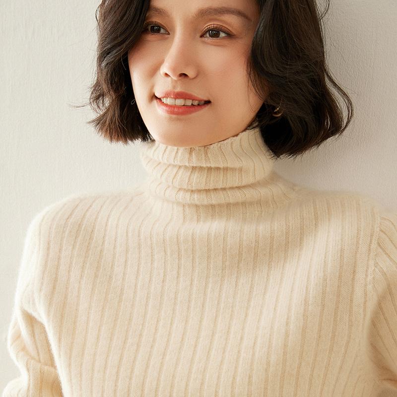 Women's Cashmere Sweater Qinghe Cashmere 100% Cashmere Autumn and Winter Cashmere Thickened Pullover Soft and Warm