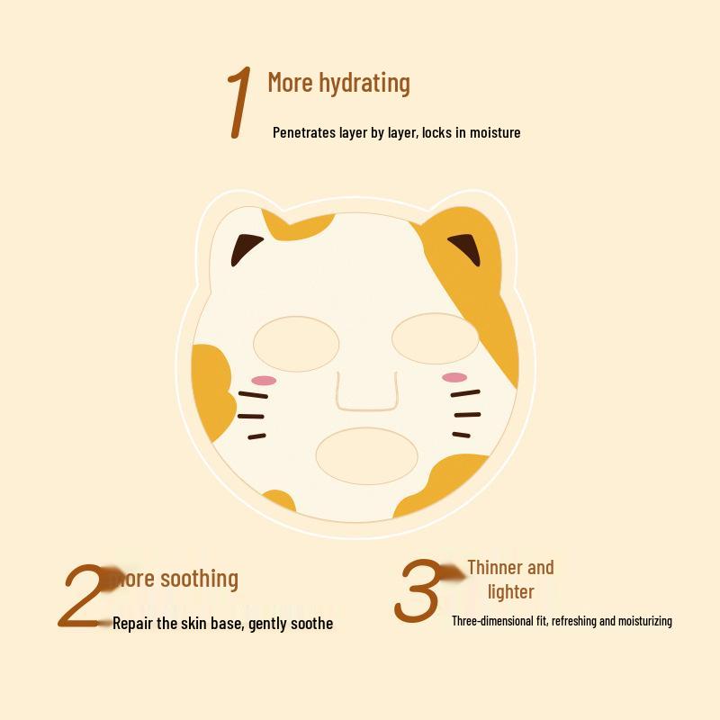 Cartoon Kids' Moisturizing Face Mask - Cute Kitten & Sheep Designs, Gentle & Non-Irritating, for Boys & Girls