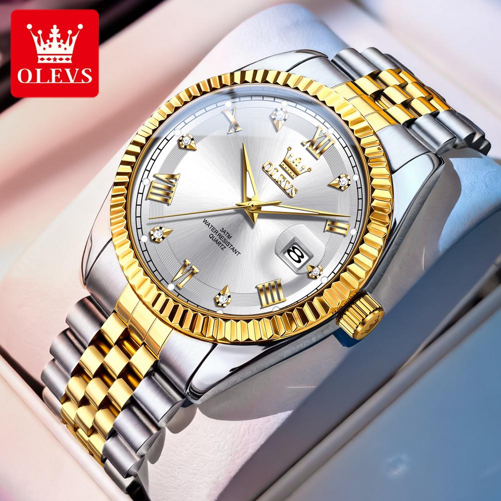 OLEVS 5680 Luxus Herrenuhr Wasserdicht Datum Mode Quarz Uhr für Mann Leuchtend Business Männliche Armbanduhr Echtes Produkt