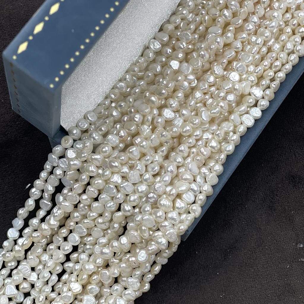 1Strand Natural Freshwater White Nugget Pearl Beads 3-4mm, 36cm Loose Beads For DIY Bracelet Necklace Jewelry Making