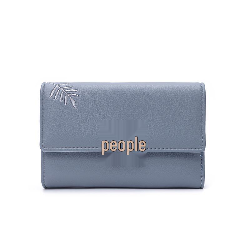 Women's 2025 Medium Wallet: Large Capacity Leaf Embroidery Flower Coin Purse & Card Holder Clutch
