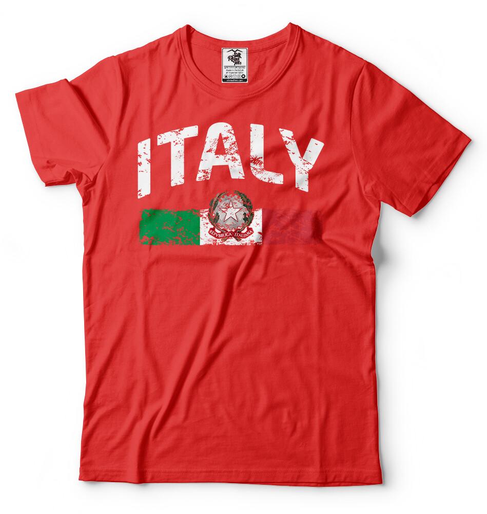 Mens Tshirt Italy Distressed Flag Soccer Fan Italy Italian Pride Heritage Tee S