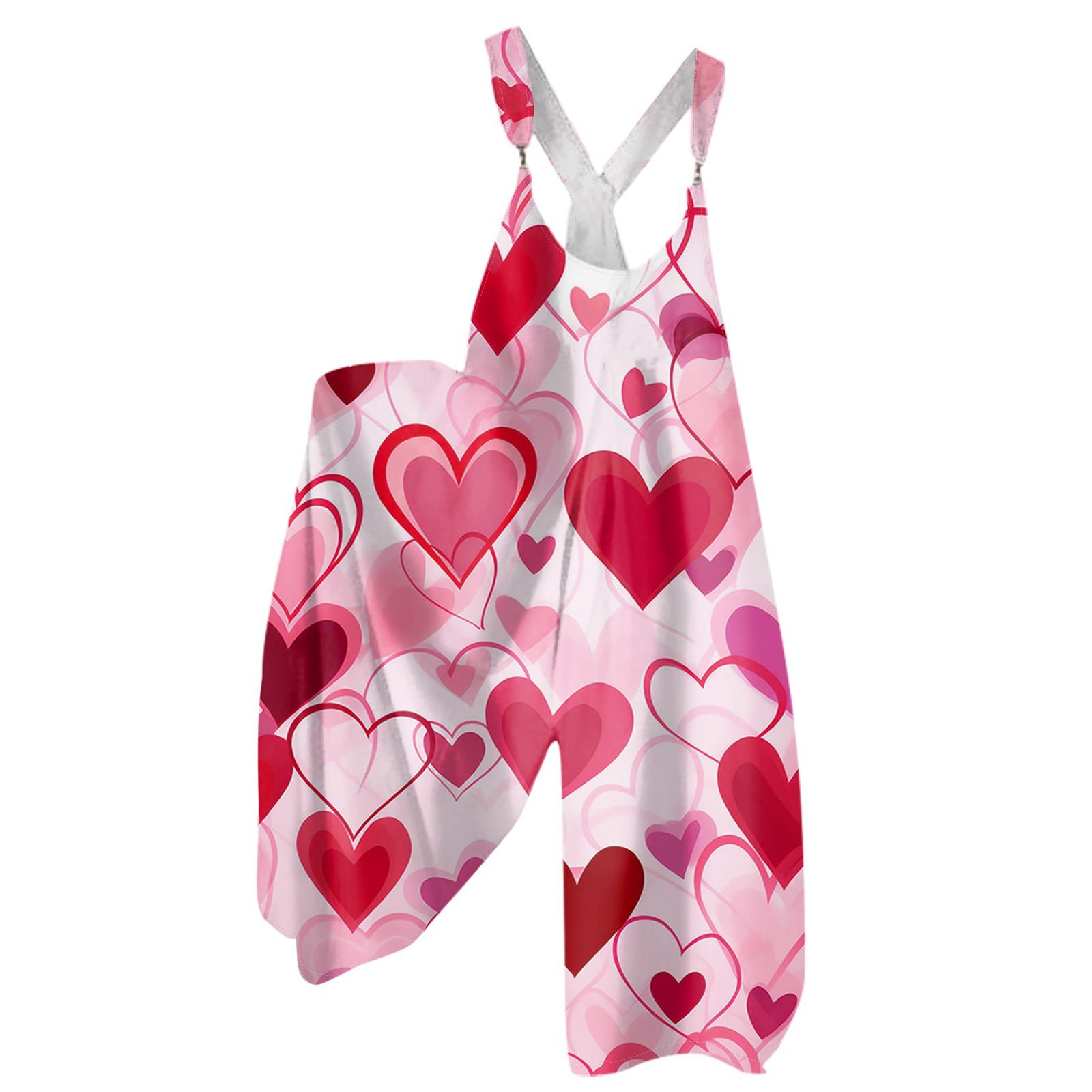 

Женская мода ул.. Патрик Принт Повседневный Свободный Спинка Широкий Комбинезон XL арбуз красный