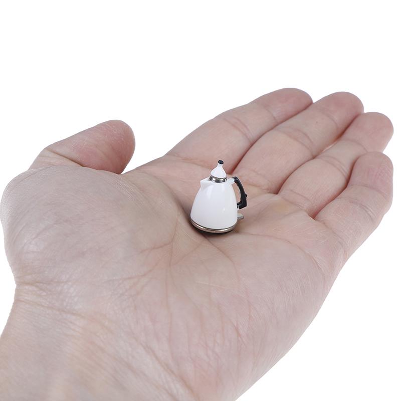 Hot1/12 Dollhouse Miniature Accessories Mini Kettle Teapot Cups Simulation Furniture Tea Pot Kitchen Model Playthings designed for Doll House