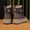 Platform Womens Snow Ankle Boots Leather Short Plush Cotton Shoes Trend Fashion Warm Cozy Women High-top Ankle Boots Botas Mujer