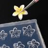 3D Charm Silicone Nail Carving Mold - Five-Petaled Island Egg Flower & Cherry Blossom Design Stamping Plate for DIY Manicure, Nail Art Tools