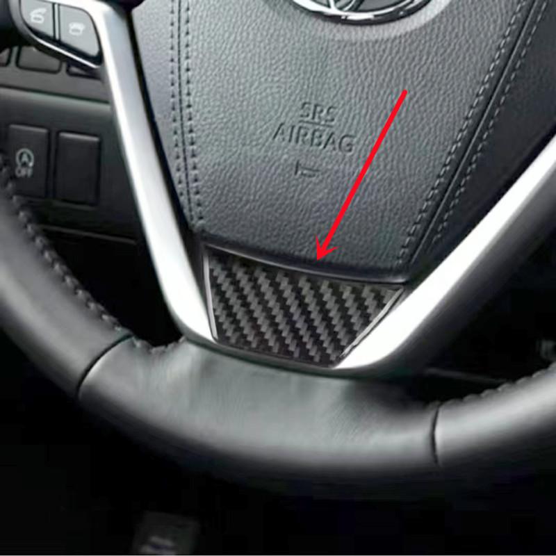 Carbon Fiber Car Start Button Steering Wheel Cover Trim Strips Stickers For Toyota Highlander Car Styling Interior