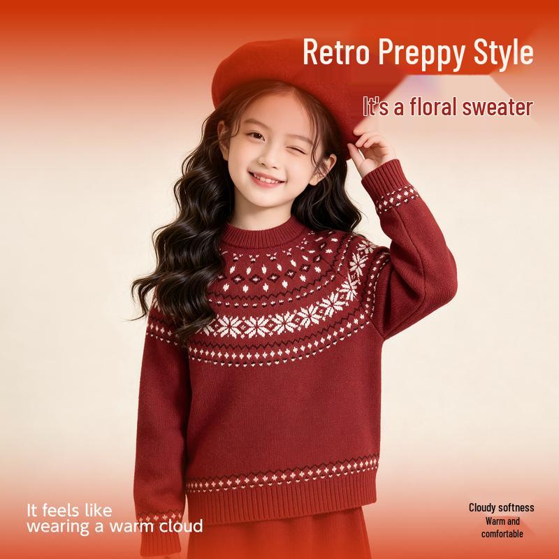 Baleno Girls' Winter Knit Pullover Sweater