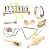 9 Pcs Children Percussion Musical Toy Orff Percussion Natural Wooden Percussion Instruments Musical Toy for Boys Girls