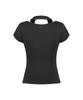 Aejeuyua Lace Cowl Neck T-Shirt Black