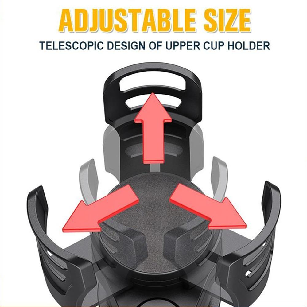 4In1 Adjustable Car Cup Bottle Holder Multifunctional Auto Stand Organizer Black