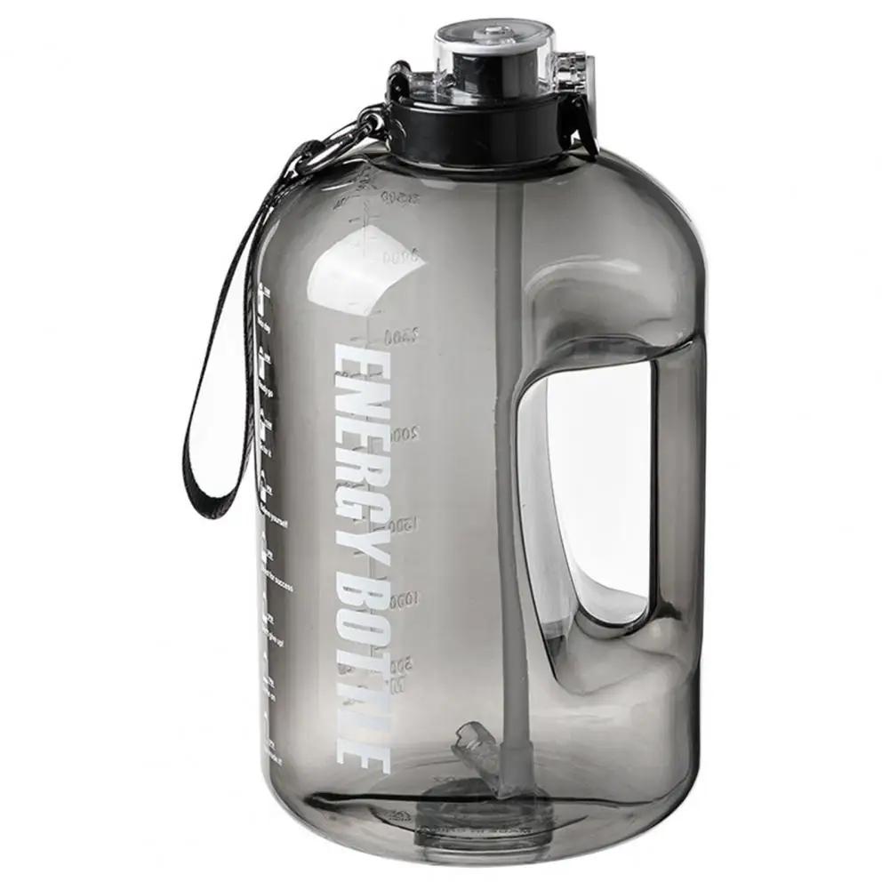 2.5L Sports Kettle with Lanyard Large Capacity Sports Bottle Outdoor Hiking Fitness Portable Water Drinking Jug with Straw