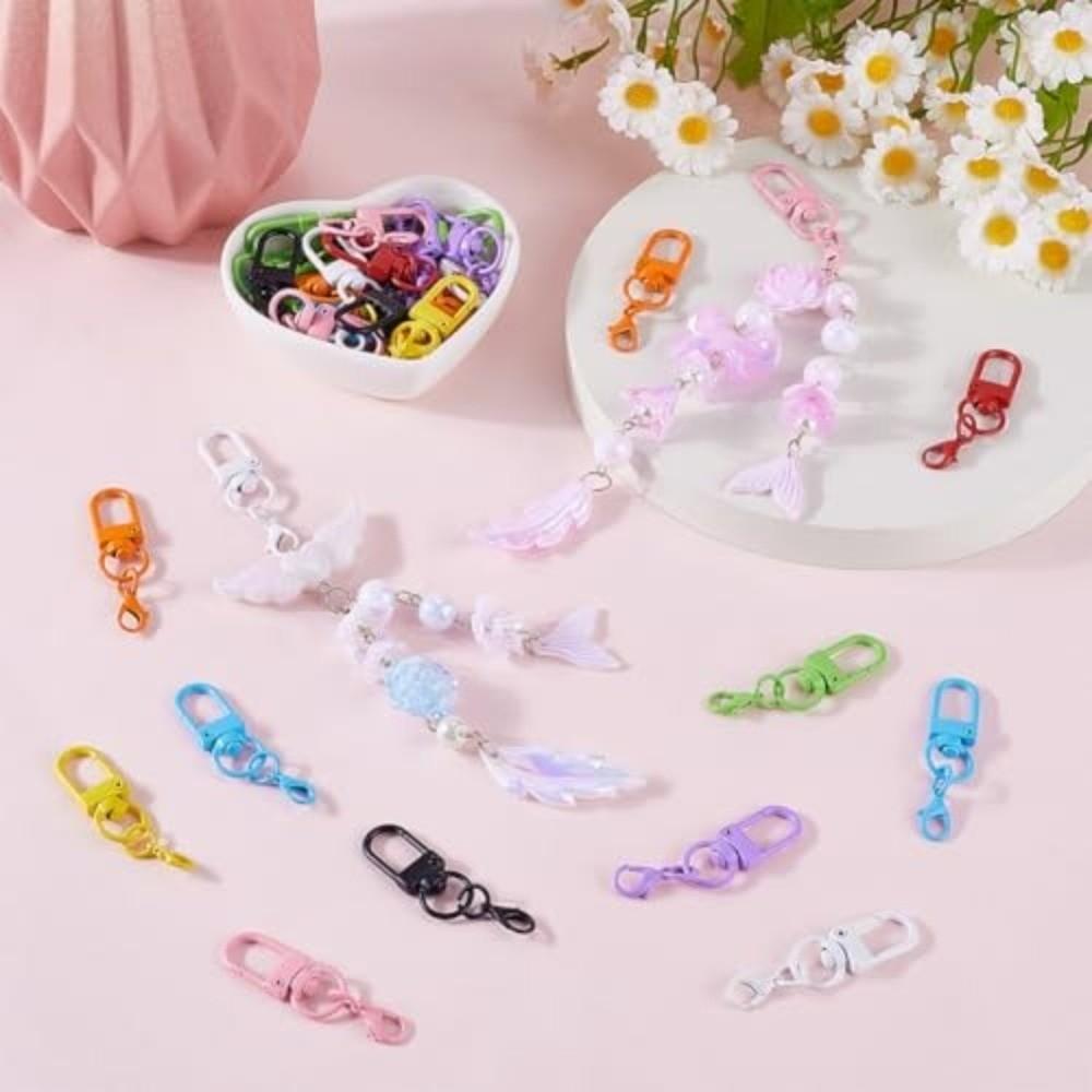 30Pcs Colorful Swivel Snap Hooks Metal Mini Lobster Claw Clasps Multi-purpose Swivel Trigger Snap Hooks Keychain Accessories