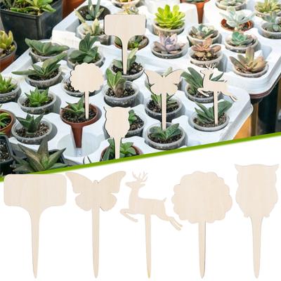 Ahşap Tabela Yaratıcı Bahçıvanlık Bitki Etiketi Yazılabilir Toprağa Saplanır 10 ADET