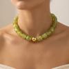 VNOX Bohemian Multicolor Resin Beaded Necklace for Women Trendy Exaggerate Beads Choker Necklaces Jewelry Holiday Beach Jewelry