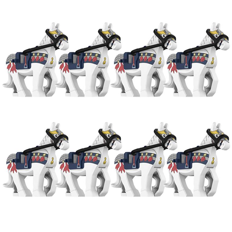 MOC Medieval Military Building Blocks Cavalry Regiment Knight Horse Animal Accessories Set Mini Bricks Buy Goods Boy Toy Gift