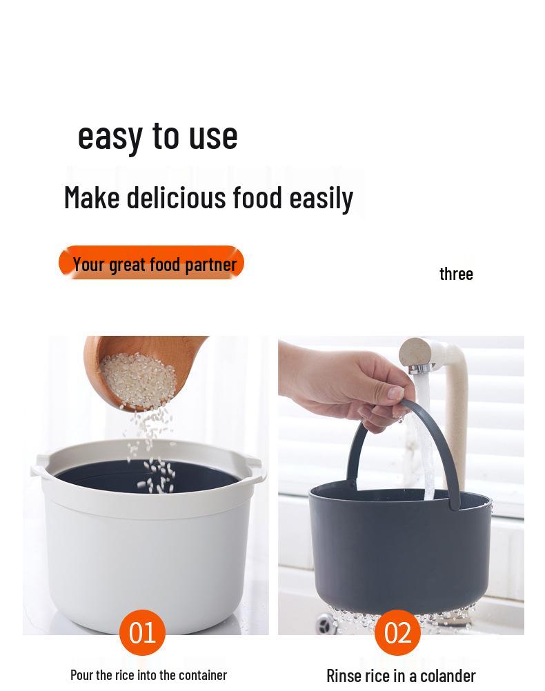 Zweischichtige Mikrowellen-Reiskocher- und Dampfgarer-Lunchbox mit Hitzebeständigkeit