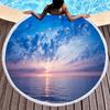 Natural Scenery Sea Rock Round Beach Towel, Ocean Theme Beach Blanket,Soft Absorbent Quick Dry Pool Towel Portable Picnic Mat
