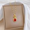 Red Lucky Bag Fashionable Light Luxury Temperament Gorgeous Full Diamond Necklace Female Versatile Collarbone Chain Titanium Steel Chain
