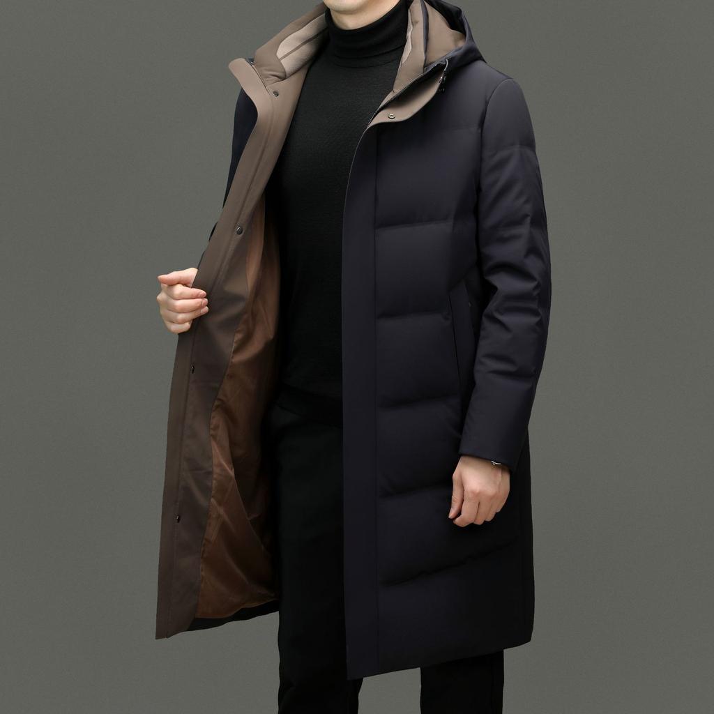 Winter Men's Down Jacket, Dad's Clothing, Winter Lapel Jacket, Casual Middle-aged Thickened Cold-proof Clothing