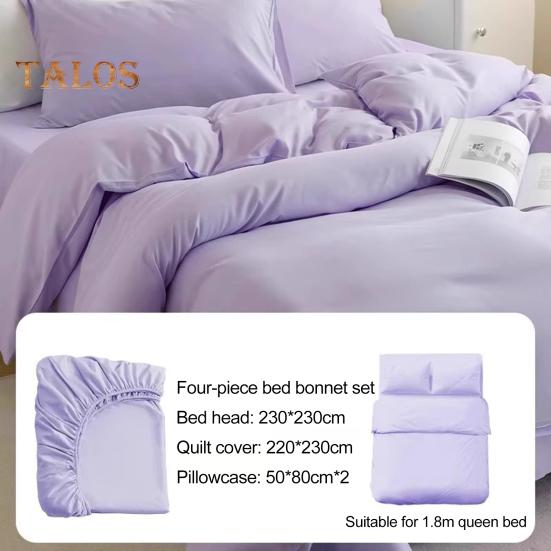 4Pcs/Set Bed Sheet Set Ultra-Elastic Stretchable Prevent Sliding Moving Disposable Sheet Quilt Cover Pillowcase Set