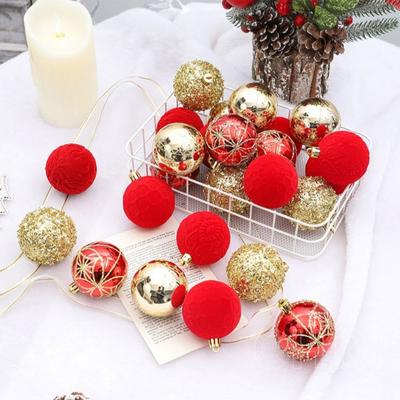 25PCS 6CM Boules de Sapin de Noël Ornements Électroplaqué Peint Incassable Décorations Boules Décoratives en Plastique Coloré