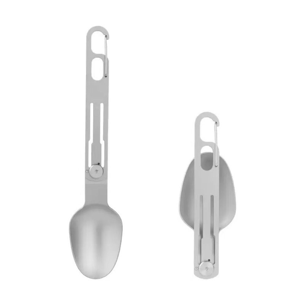 Stainless Steel Portable Cutleries Set Reusable Folding Tablewares Camping Utensils  Hiking