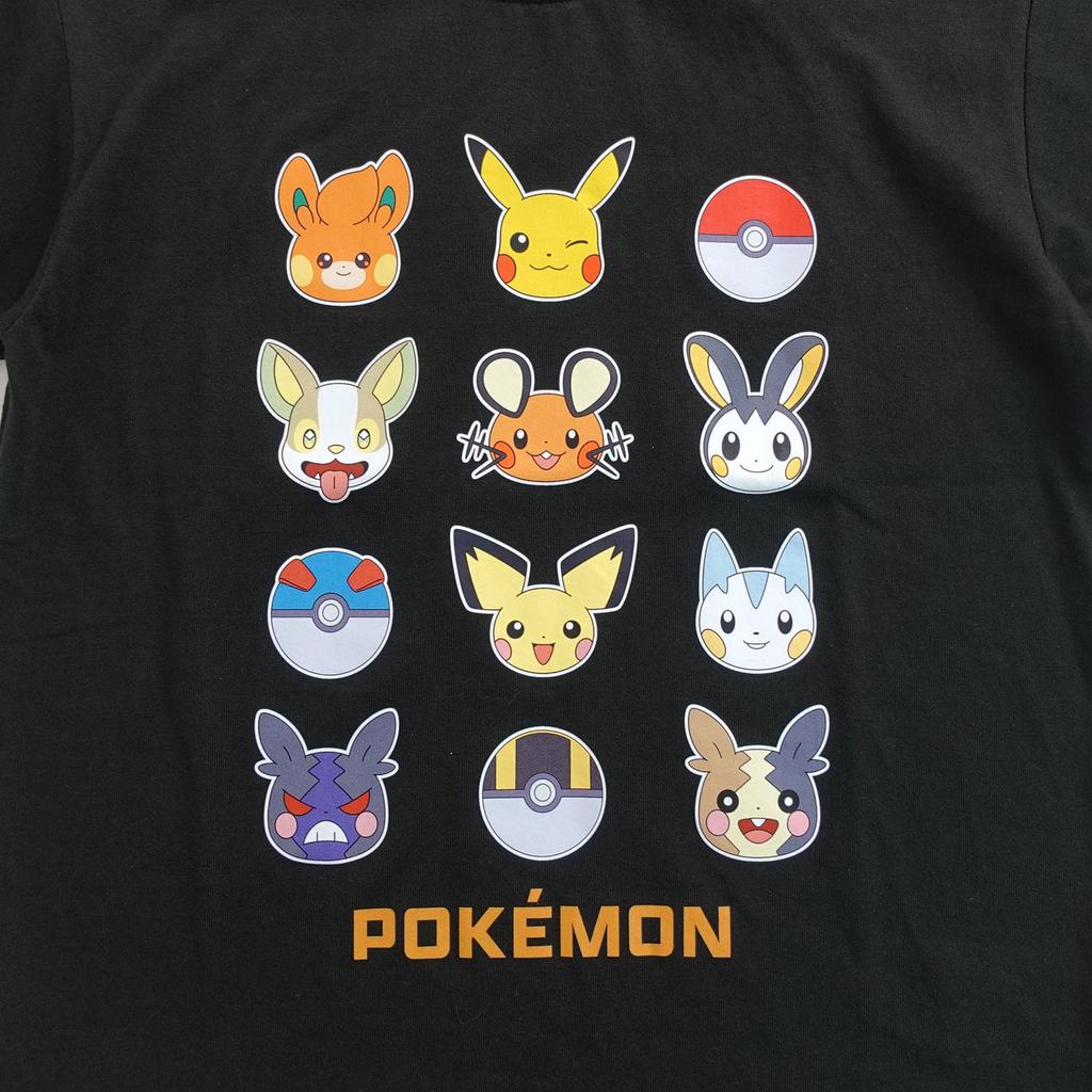 Fineplus Electric Type Short Sleeve and Mosquito Repellent Pokémon T-Shirt, Moisture-Wicking, Quick-Drying, Antibacterial, Odor-Resistant,