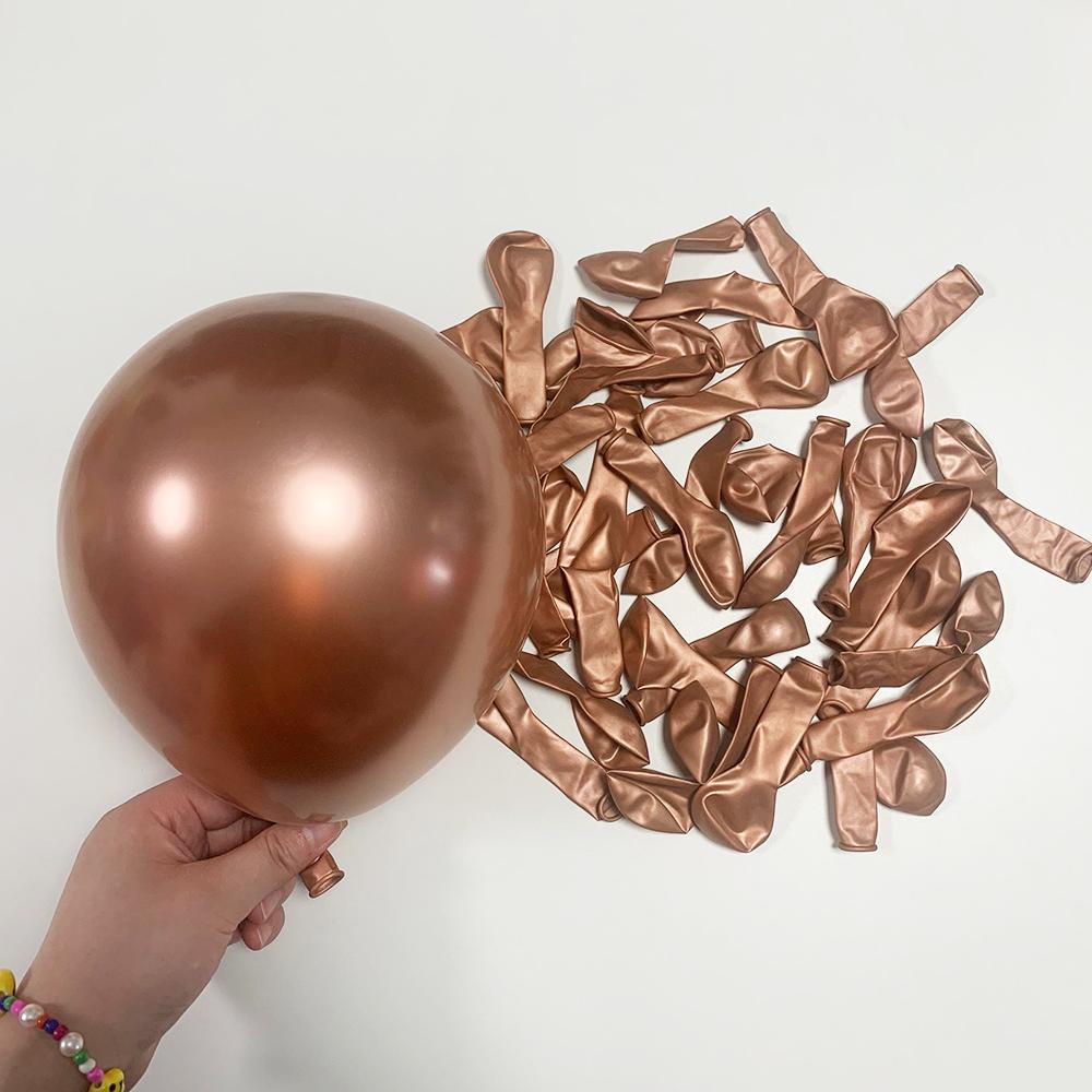 107Pcs Black Rose Gold Balloons Garland Arch Kit Wedding Decor Metal Rose Gold Chrome Balloons Birthday Party Decorations Globos
