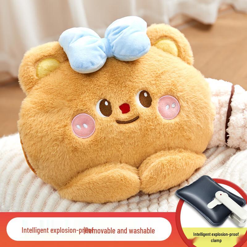 Rechargeable Plush Hot Water Bottle & Hand Warmer - Cheese Bear