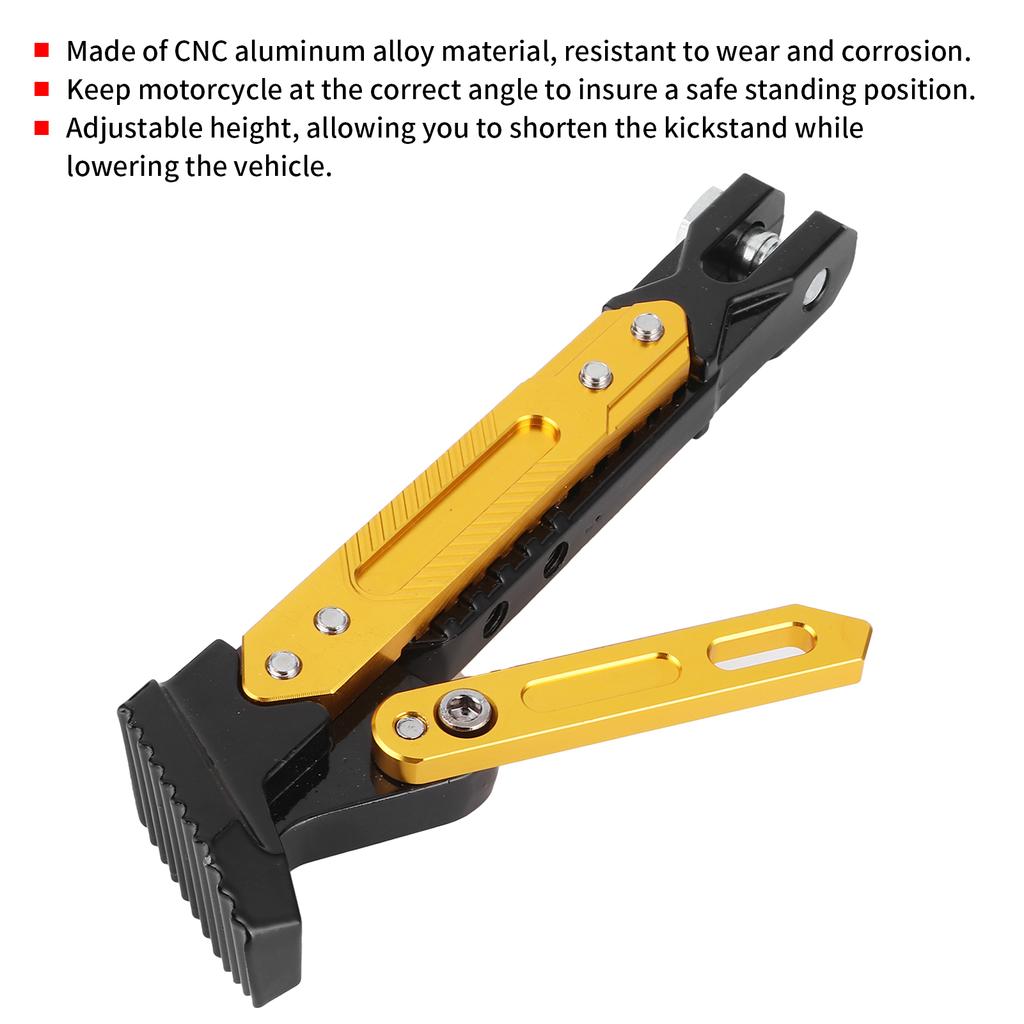 Adjustable Motorcycle Kickstand CNC Aluminum Alloy Side Stand Leg Prop Universal Motorbike Parts