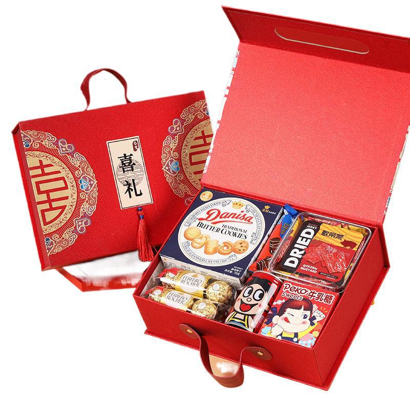 Luxury Chinese Wedding Candy Gift Box with Sugar Candies, Bridesmaid Favors, Return Gifts, and Thank You Tokens
