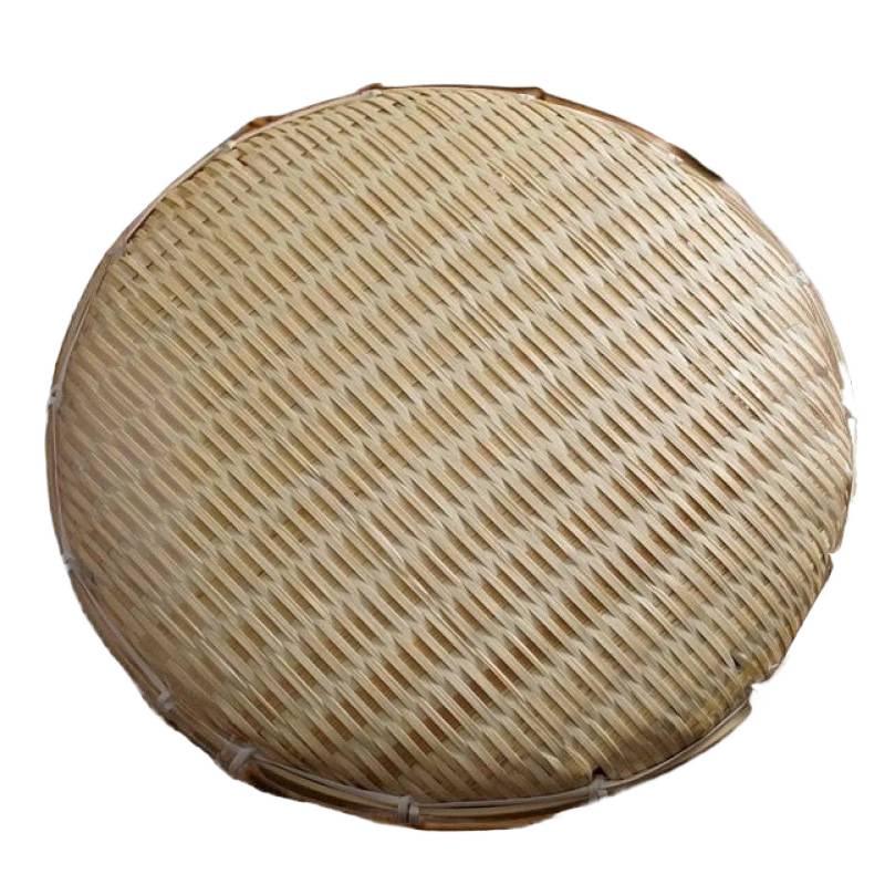 Handmade Round Bamboo Winnowing Basket for Drying Vegetables, Storage Basket with No Holes